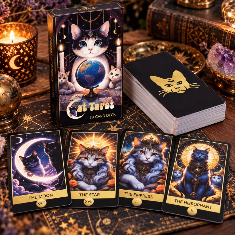 Cat Tarot 78 Card Mystical Feline Deck Cat Lover Gift New Sealed